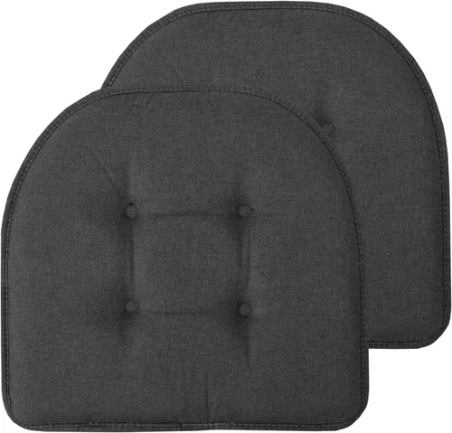 Miniatura 111 de Sweet Home Collection - Cojín de espuma viscoelástica para silla con capitoné, antideslizante, parte trasera de goma, en forma de U, 17 x 16 Piel
