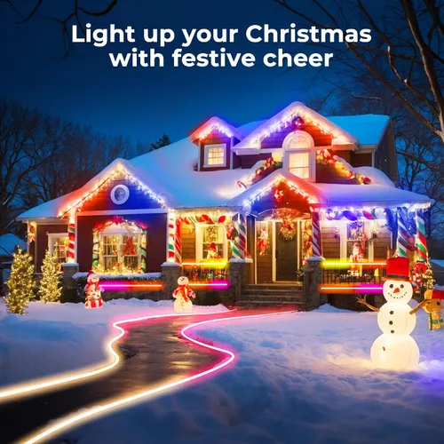 Miniatura 4 de Luces de cuerda de neón LED de 50 pies, control de luces de cuerda LED flexibles con aplicación/control remoto, IP67 para exteriores RGB que cambian