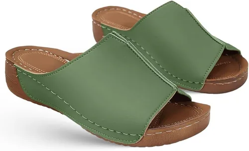 Miniatura 16 de Sandalias ortopédicas para mujer con soporte para el arco, cómodas sandalias ortopédicas de verano con puntera abierta Negro