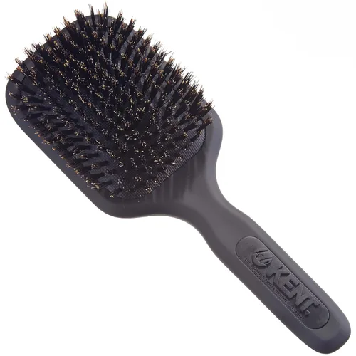 Kent AH13G Airhedz Pro - Cepillo desenredante de cerdas puras (mediano, gris) para cabello rizado, grueso o húmedo, para alisar y terminar