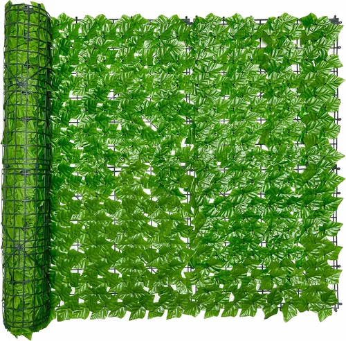 Miniatura 11 de Bybeton Pantalla de Cerca de Privacidad de Hiedra Artificial - 40" X 80" Anti-UV Hojas Falsas Enredaderas - Privacidad para Patio Balcón, Jardín