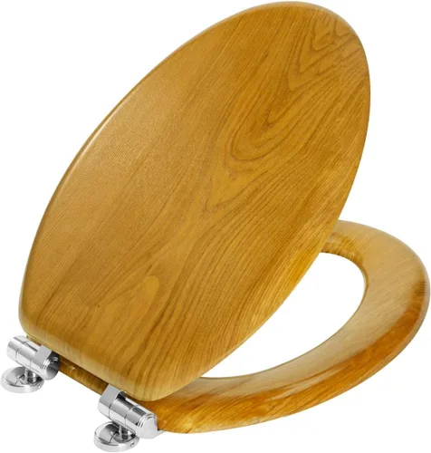 Miniatura 12 de Angel Shield - Asiento para inodoro alargado de madera con cierre silencioso, fácil de limpiar y bisagras de liberación rápida