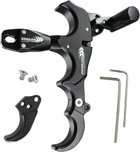 Lanzador de ayuda de arco compuesto y cuerda de bucle D, ajustable puede girar 360° pulgar liberación arco ayuda aleación de aluminio, ayudas de