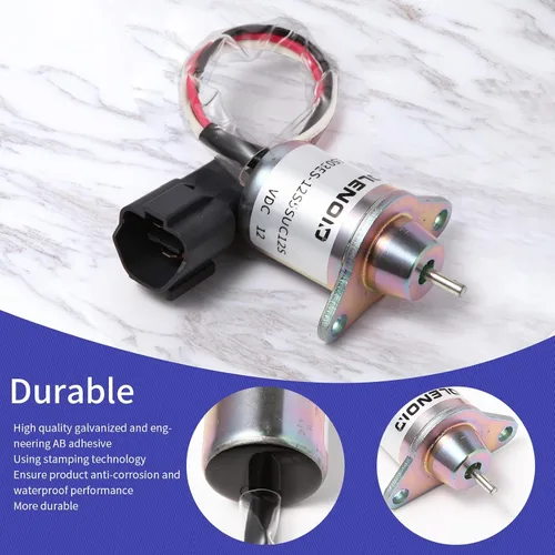 Miniatura 3 de M810324 Solenoide de apagado de combustible 119233-77932 Yanmar 1503ES-12S5SUC12S Reemplazar Woodward para John Deere 3038E 3036E 3032E 2025R 2032R