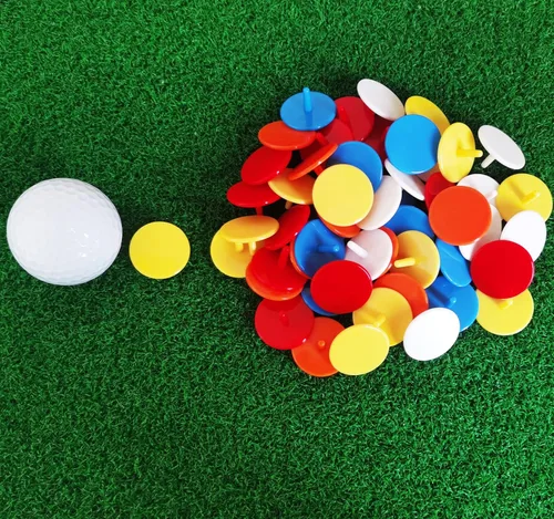 Miniatura 4 de Adhere Marcadores de pelota de golf, 50 unidades, 100 unidades, marcador de bola de posición de plástico, tamaño cuarto, 0.94 pulgadas, marcador