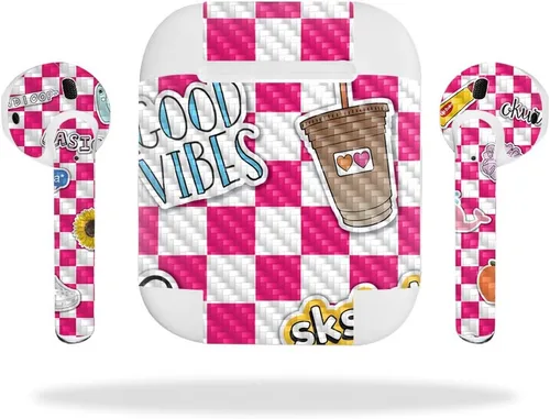 Miniatura 6 de MightySkins - Skin de fibra de carbono para Apple Airpods – Vsco Girl Acabado de fibra de carbono texturizado protector, duradero Fácil