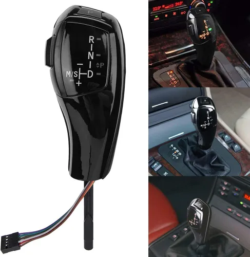Miniatura 3 de Qii lu - Pomo de palanca de cambios LED – Kit de cambio de palanca de cambios LED automático LHD para E90 E92 E84 E89 para estilo F30 (negro)
