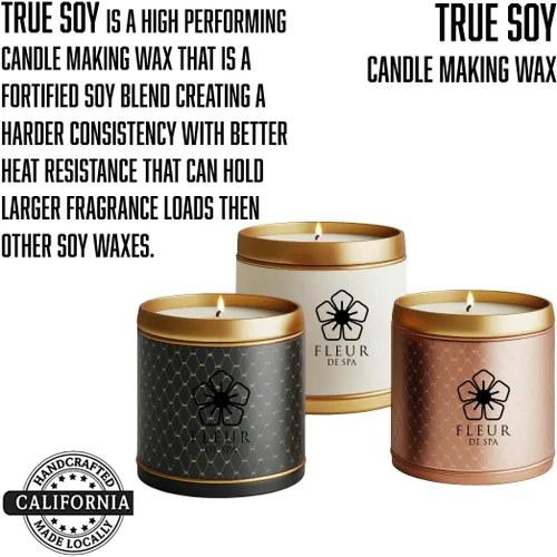 Miniatura 3 de Fleur DE SPA - Cera de soja natural de 6 libras, fabricada en Estados Unidos, empaquetada en barras de 1 libra, combustión limpia, excelente aroma