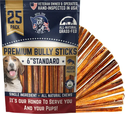 Miniatura 16 de Devil Dog Pet Co. Palitos Bully Trenzados para Perros – Paquete de 3 Golosinas Masticables de 6 Pulgadas, 100% Naturales, de un Solo Ingrediente