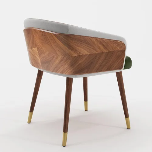 Miniatura 4 de ARTPLAN Juego de 2 sillas de comedor, sillas decorativas tapizadas de tela para sala de estar, sillas de brazo para muebles de interior del hogar