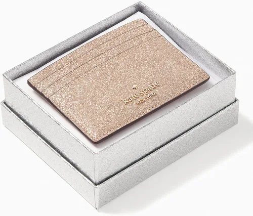 Miniatura 2 de Kate Spade New York Tarjetero pequeño con purpurina brillante (oro rosa)