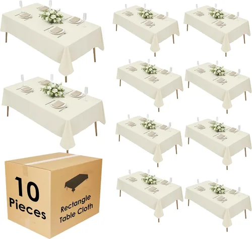 Miniatura 12 de Paquete de 5 Manteles Cuadrados 60 x 60 Pulgadas de Carbón, Mantel de Poliéster Lavable para Uso en Hogar, Fiesta, Boda o Restaurante.