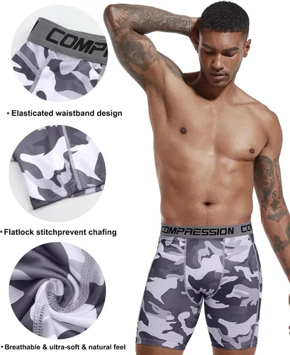 Miniatura 4 de Holure - Pantalones cortos de compresión para hombre, 3