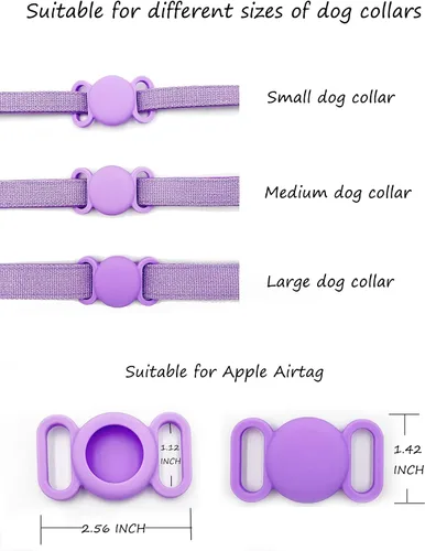Miniatura 4 de Petank Collar de perro AirTag acolchado suave para perros pequeños a grandes, con dispositivo AirTag de silicona - Rosa (M)