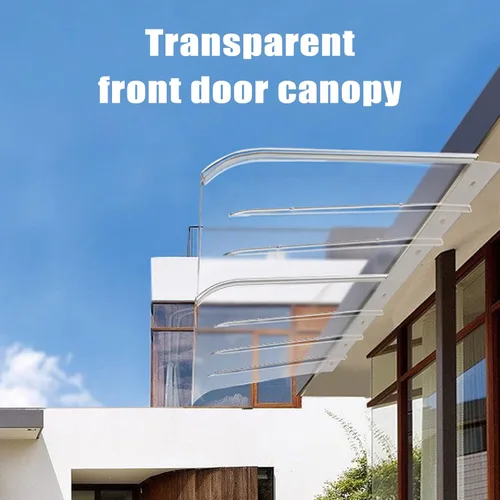 Miniatura 2 de Toldo invisible para ventana, cubierta de policarbonato empalmado con ranuras, toldo transparente para lluvia, toldo para patio, balcón, aire