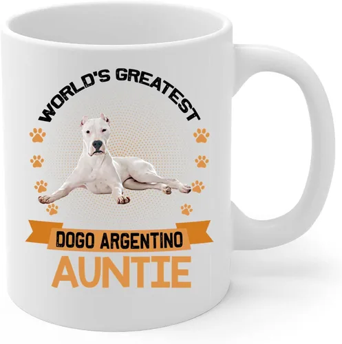 Miniatura 2 de World's Greatest Lying Dogo Argentino Dog Tía Regalos para tía Taza de café divertida Taza de té de cerámica blanca 11oz Cachorro Dueño Regalos
