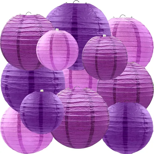 Miniatura 12 de Paquete de 12 linternas de papel marrones, crema, color tostado, colgantes redondas, decorativas para graduación, baby shower, boda, cumpleaños