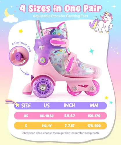Miniatura 6 de Patines de Ruedas para Niños Principiantes - ZOOBLISS Patines de Ruedas para Niños Pequeños para Niños y Niñas de 3 a 7 Años con Ruedas que se