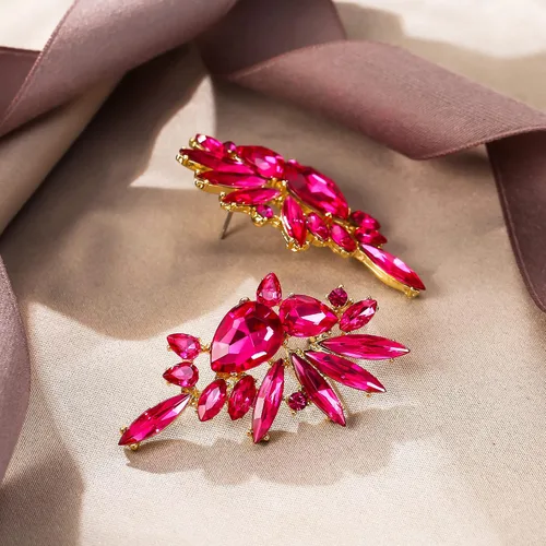 Miniatura 6 de EVER FAITH Aretes de diamantes de imitación vintage, aretes colgantes de cristal de marquesa de moda para mujer