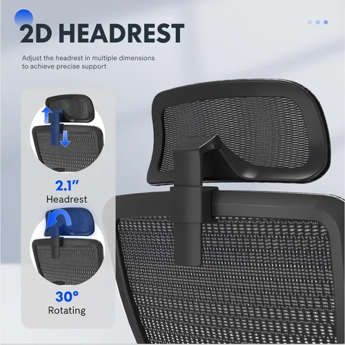 Miniatura 5 de FLEXISPOT Silla de oficina ergonómica con reposapiés, silla de computadora de malla de respaldo alto, sillas de escritorio para oficina en casa