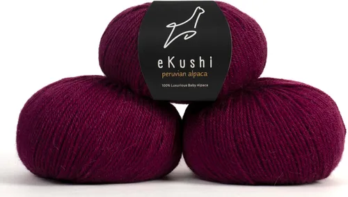 Miniatura 121 de 100% Hilo de Alpaca para Bebé para Tejer y Ganchillo - Juego de 3 Madejas de Hilo Premium DK - Ligero, Hipoalergénico y Térmico Hecho en Perú - N010