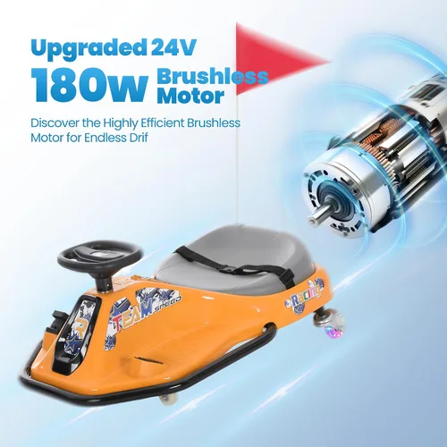 Miniatura 8 de 24V Go Kart eléctrico de deriva para niños de 3 años en adelante, karts de deriva con función de andar encima, ruedas brillantes mejoradas, coche