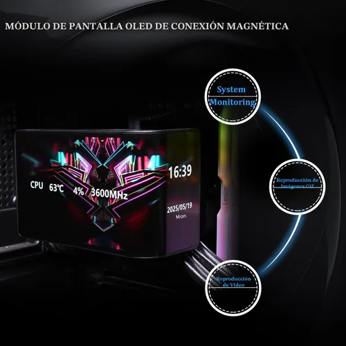 Miniatura 4 de Thermalright Wonder Vision 360 UB ARGB Enfriador de CPU AIO Negro, Radiador de 360mm, Pantalla Curva de 2K 60HZ con Resolución de 2400x1080