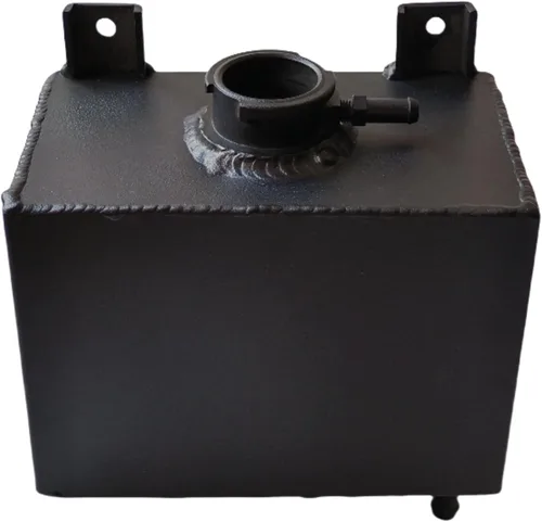 Miniatura 3 de Nuevo tanque universal de depósito de refrigerante de botella de expansión de desbordamiento de aluminio con tapa NEGRO