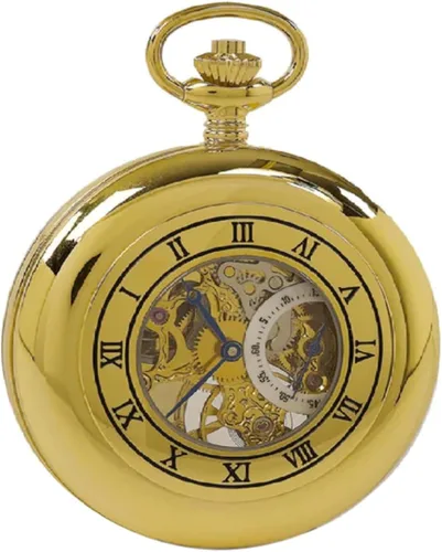 Miniatura 2 de Reloj de bolsillo vintage con cadena de Rapport - Reloj de bolsillo clásico Oxford Half Hunter con esfera esqueleto