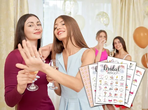 Miniatura 5 de Cartas de bingo para boda, juego de despedida de soltera para 24 jugadores, juegos de fiesta de boda/despedida de soltera para actividades