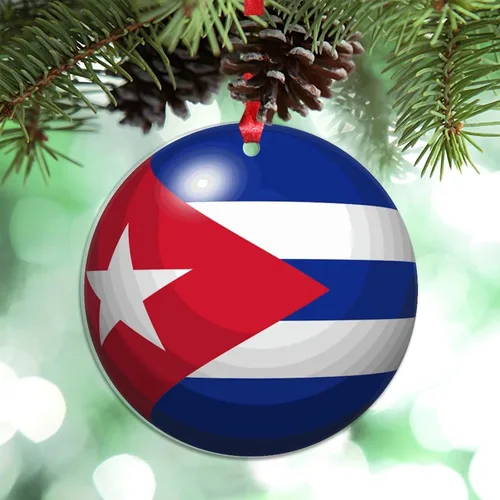 Miniatura 10 de Bandera de Cabo Verde, decoración para árbol de Navidad, bola 3D, recuerdo de la ciudad del país, adornos de Navidad personalizados, decoración