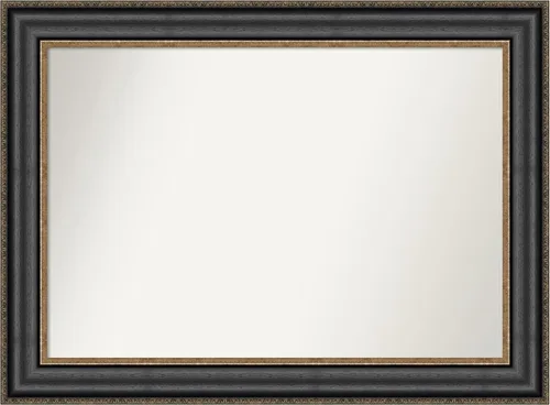 Miniatura 492 de Amanti Art Espejo personalizado, espejo de baño negro puente, espejo de pared o espejo de tocador de baño sobre el fregadero (26 x 26 pulgadas)
