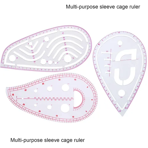 Miniatura 2 de Frienda Juego de reglas de costura métricas transparentes de 9 estilos, regla de costura francesa, regla de costura de plástico, regla de medición