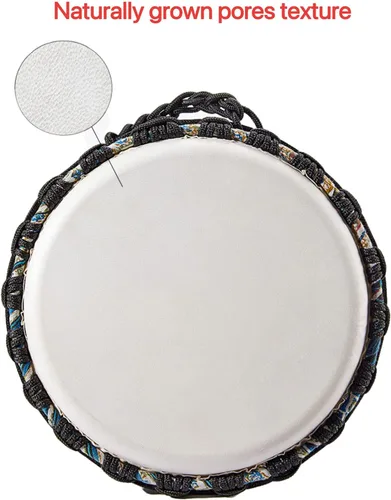 Miniatura 6 de Tambor africano de percusión, hecho a mano, cabeza de piel de oveja, estilo nacional