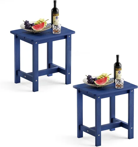 Miniatura 30 de LUE BONA - Mesa auxiliar para exteriores, mesa pequeña de exterior HDPS, mesa auxiliar Adirondack, mesa auxiliar de exterior para patio, porche