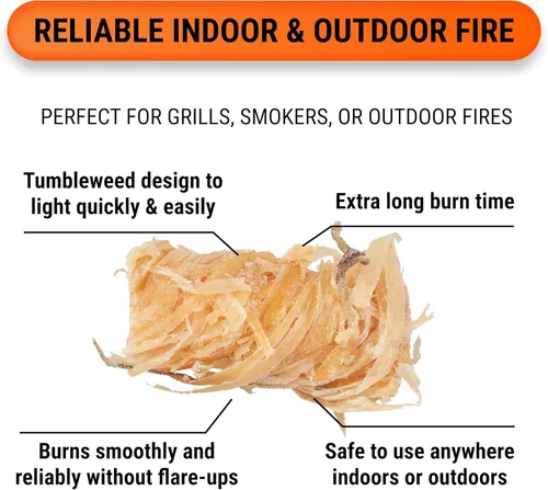 Miniatura 6 de Arrancadores de fuego para estufas de leña - Paquete XXL de 100 iniciadores de fuego de carbón y madera para ignición rápida - Kit confiable