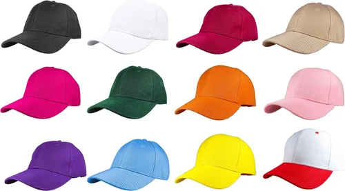 Miniatura 107 de Gorras de béisbol con correa trasera ajustable, lisas, negras, 12