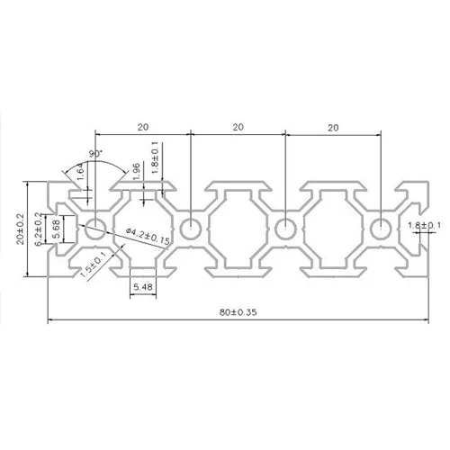 Miniatura 2 de Iverntech Perfil de extrusión de aluminio 2080 con ranura en V de 11.811 in, 11.81 pulgadas, perfil de aluminio anodizado estándar europeo negro