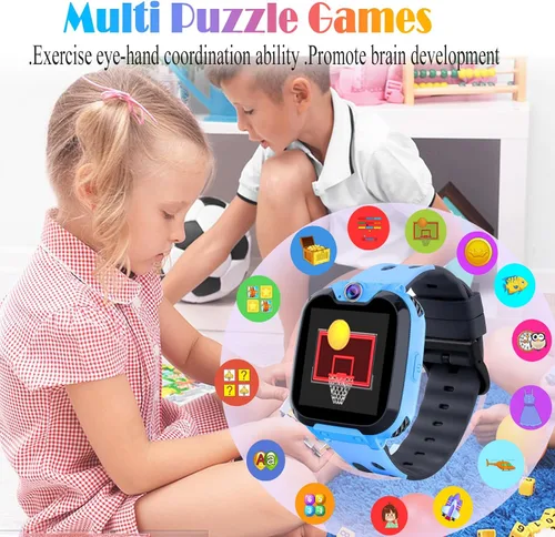Miniatura 5 de Reloj inteligente Goodatech para niños y niñas, juguetes de aprendizaje con 16 juegos, llamadas telefónicas SOS, cámara, reproductor de música