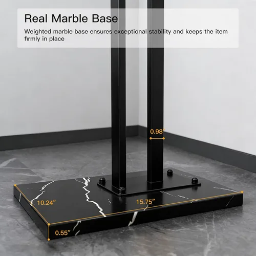 Miniatura 5 de JIAYUEJU Perchero resistente independiente, perchero de metal con base de mármol, árbol de esquina para entrada, pasillo, dormitorio, oficina, hotel