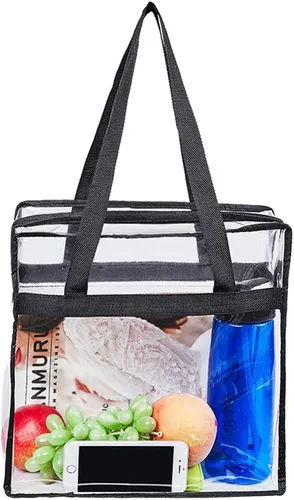 Miniatura 3 de Bolsa transparente aprobada para estadios, bolsa transparente de seguridad para estadios, viajes y gimnasio, 12 x 6 x 12 pulgadas