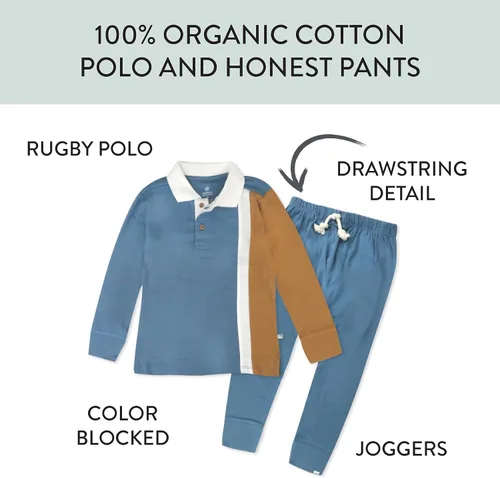 Miniatura 3 de HonestBaby Playwear Outfit Sets Tops and Bottoms 100% Organic Cotton for Baby and Toddler Boys, Unisex