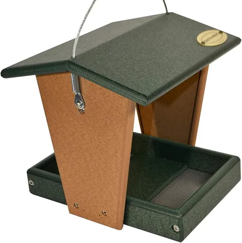 Miniatura 17 de DutchCrafters Comedero grande de plástico colgante para pájaros – Comedero para pájaros con tolva cubierta de polietileno para aves silvestres al