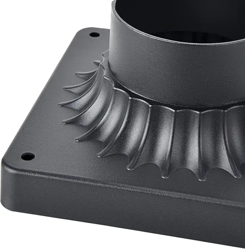 Miniatura 3 de Base de luz de poste para exteriores de 3 pulgadas, base de montaje en muelle negro, base de poste de lámpara cuadrada universal, adaptador