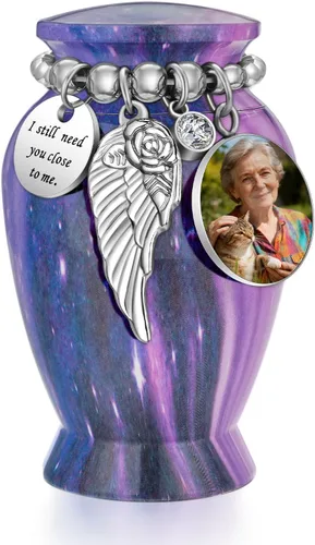 Miniatura 12 de Dletay Urnas pequeñas para cenizas humanas, recuerdo de 2.85 pulgadas, mini urna de cremación conmemorativa para mujeres y hombres, urnas funerarias