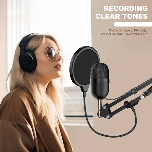 Miniatura 7 de Aokeo - Filtro pop profesional para micrófono, máscara protectora para Blue Yeti y cualquier otro micrófono, pantalla pop de viento de doble capa