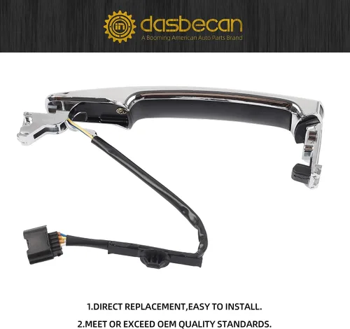 Miniatura 3 de Dasbecan 2 piezas de manija de puerta delantera exterior inteligente de entrada sin llave cromada compatible con Nissan Rogue 2010-2013, lado