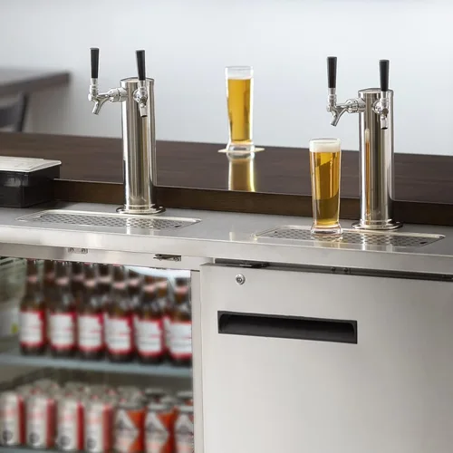 Miniatura 7 de Torre Kegerator Torre de cerveza de doble grifo, torre de cerveza de acero inoxidable con brida de 3 pulgadas, dispensador de torre de cerveza