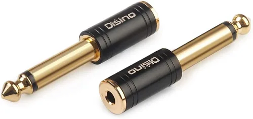 Miniatura 4 de Adaptador estéreo mono de 1/4 pulgadas a 1/8 pulgadas, nuevo conector TS macho de 0.250 in chapado en oro a adaptador estéreo TRS hembra de 0.138 in