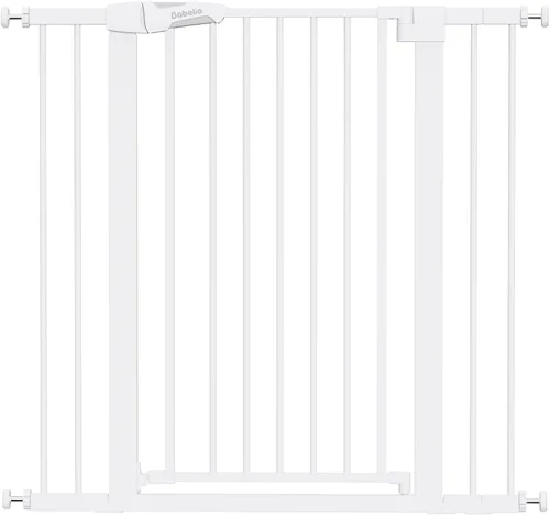 Miniatura 22 de Babelio Puerta de bebé metálica, de 74-122 cm, con cierre automático, fácil de instalar, puerta de seguridad para niños extra ancha, puerta